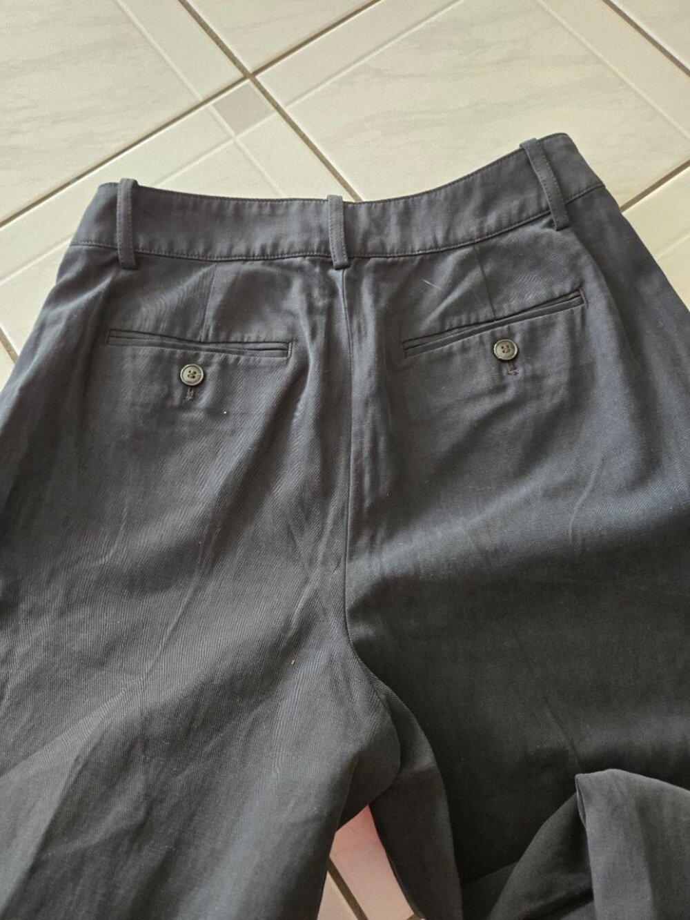 NWT Madewell Harlow Wide Leg Pant Drapey Twill Linen Blend Black 00 - Picture 5 of 5